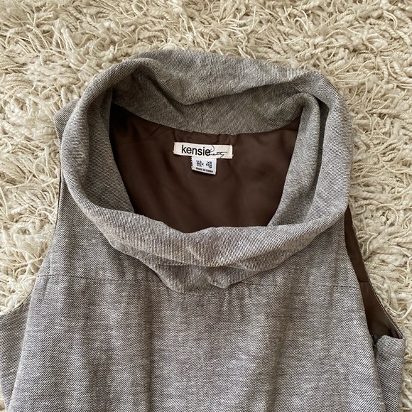 Kensie Linen Cotton Collar Cowl Neck Sleeveless Dress XS - Picture 15 of 15